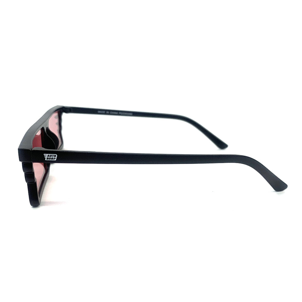 Autodrop zonnebril roze zijkant