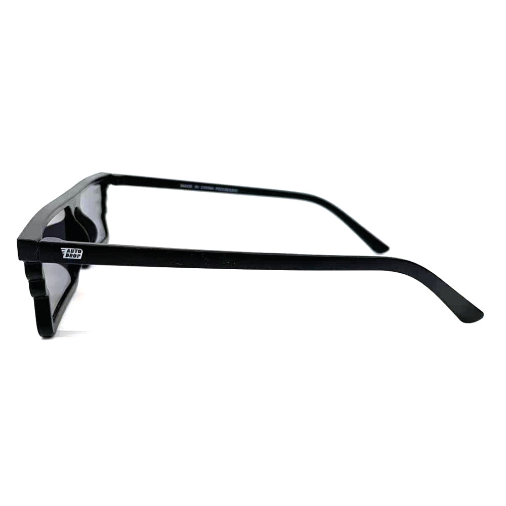 Autodrop zonnebril zwart zijkant