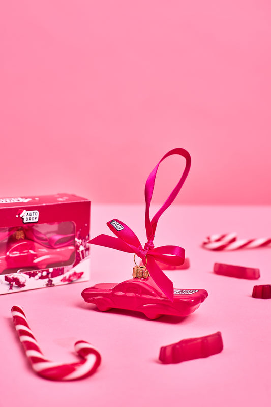 Autodrop Cadillac Kerstbal met snoep