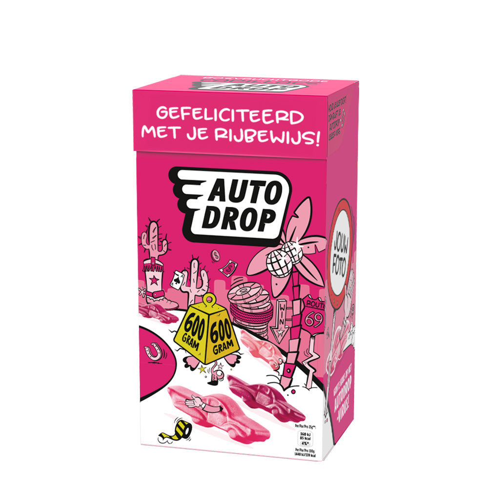 Gepersonaliseerde Autodrop-verpakking.  600 grams Cadillac