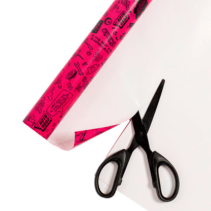 Autodrop Merchandise Cadeaupapier Roze met schaar