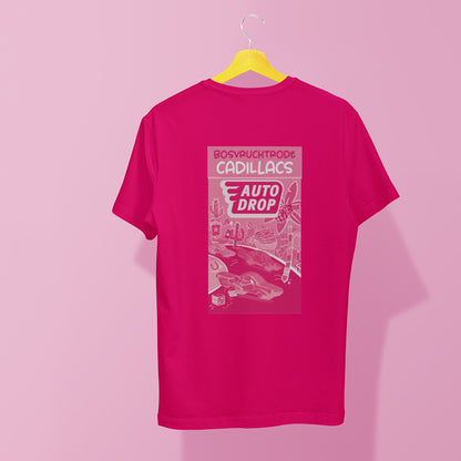 Autodrop roze t-shirt achterkant